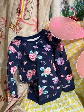 Garanimals Navy Blue Floral Girls Sweatshirt